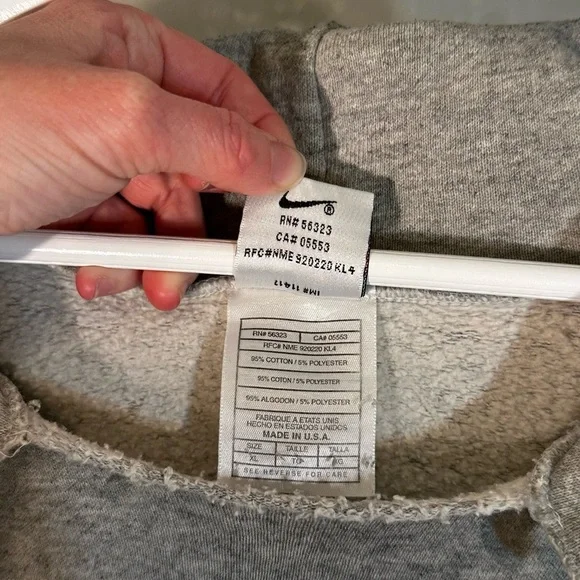 Nike Swoosh Heather Gray MADE IN USA OversizedVintage 90s Hoodie XLARGE